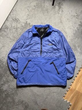 Obey Men's Blue Pullover Windbreaker Jacket